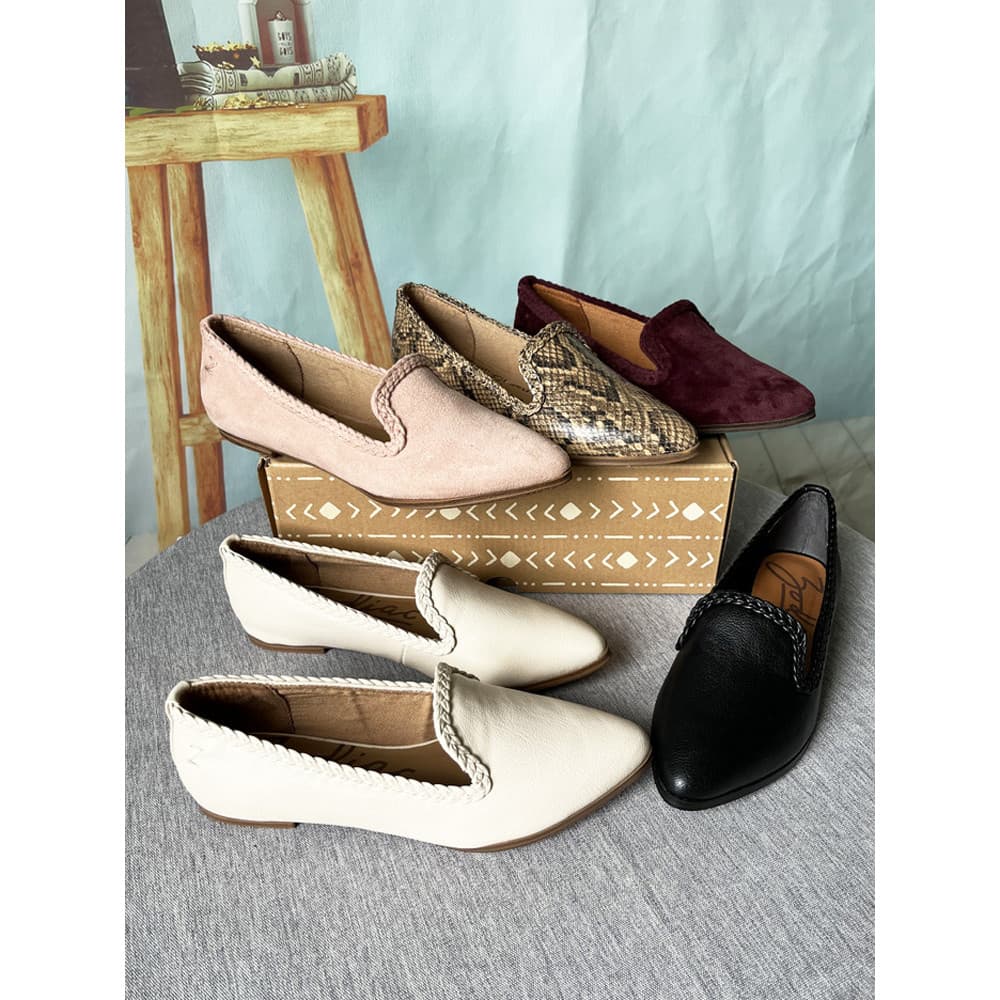 Comércio exterior tamanho grande moda feminina único sapatos ervilhas boca rasa apontou Toe deslizamento em sapatos preg