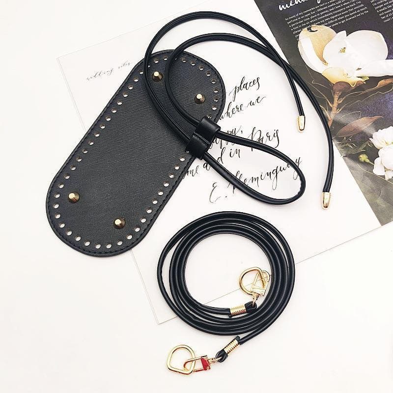 Kit de base para bolsa tipo balde em couro PU DIY, equipado com uma alça de ombro em corrente, adequado para mulheres, f