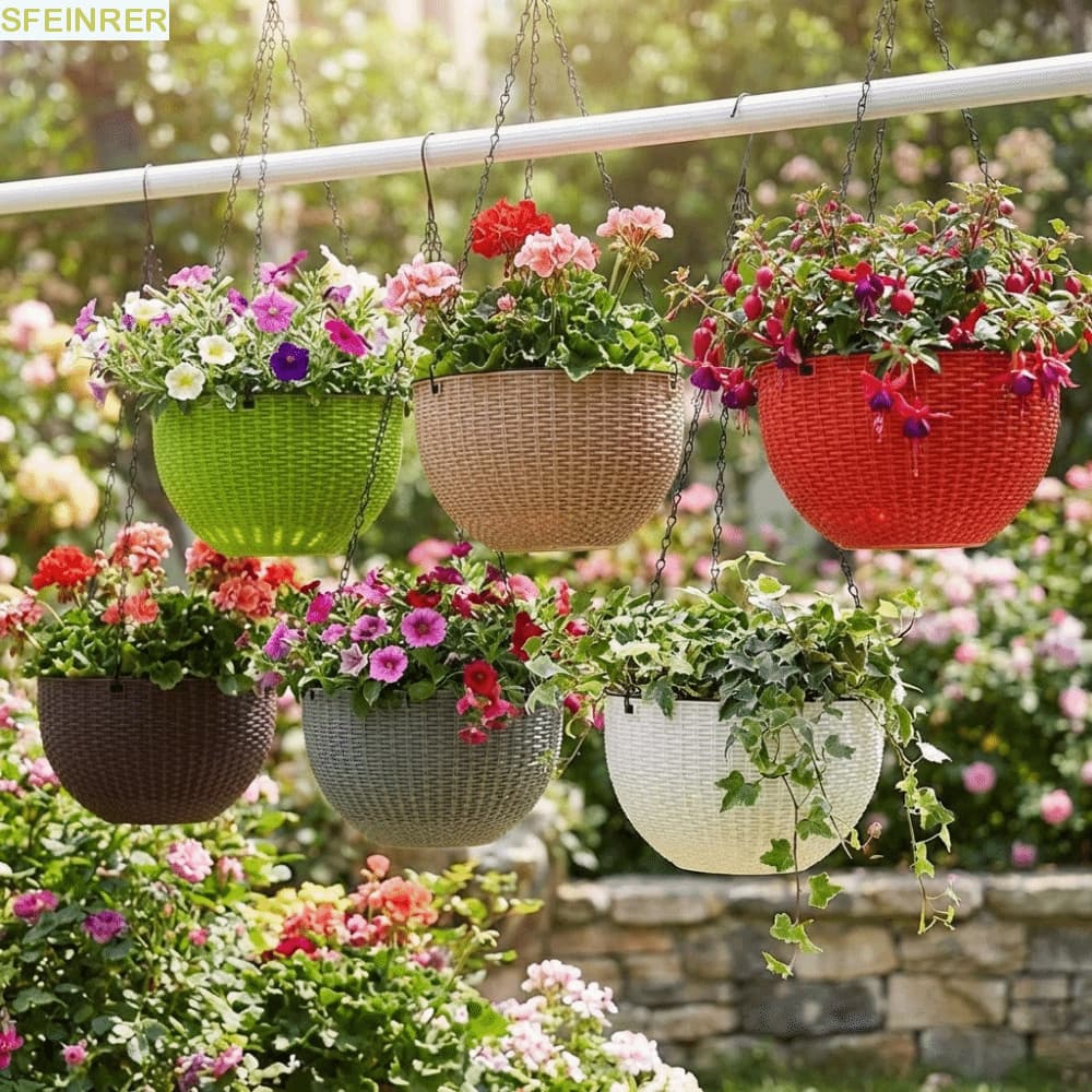 Vaso De Flores Suspenso SFEINRER , De Rattan De Imitação De Água Autoabsorvente Estilo Europeu , Empilhável
