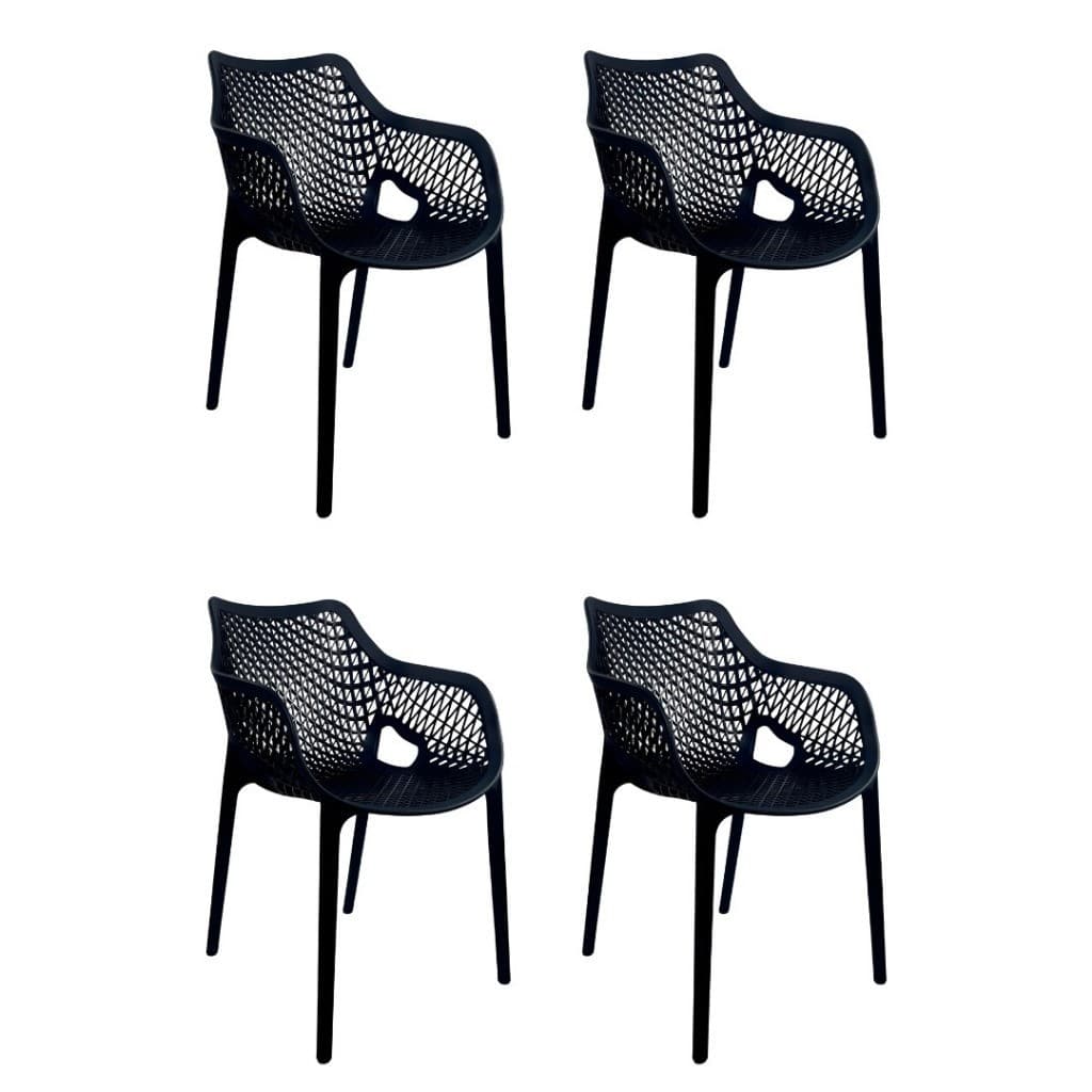 Cadeiras Suits Jantar Kit 4 Área Externa Preto
