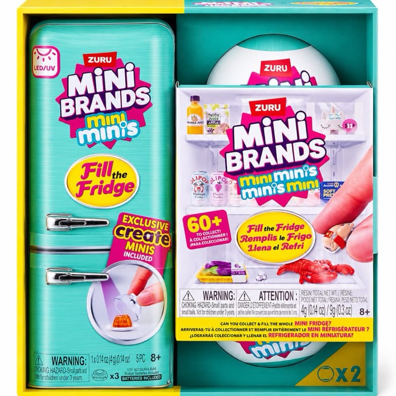 Mini Geladeira Brinquedo +2 Bolas Mini Brands Surpresa Azul-turquesa