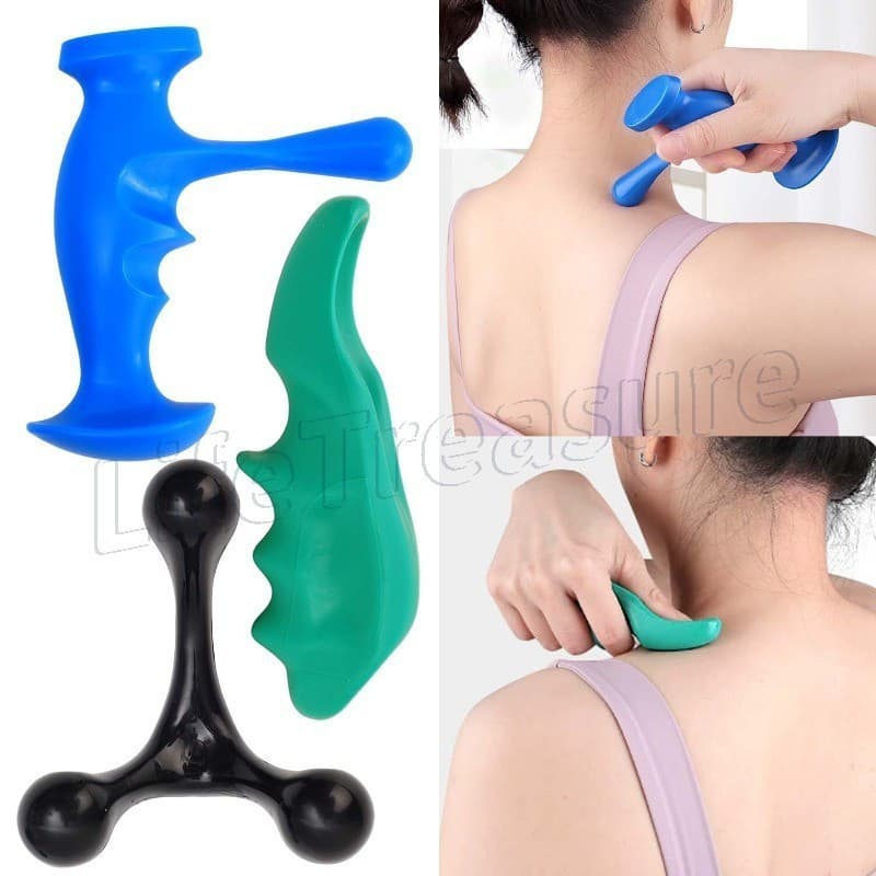 Massageador de Polegar e Pontos de Acupuntura - Massageador em Forma de T - Bastão de Relaxamento Muscular Corporal - Fe