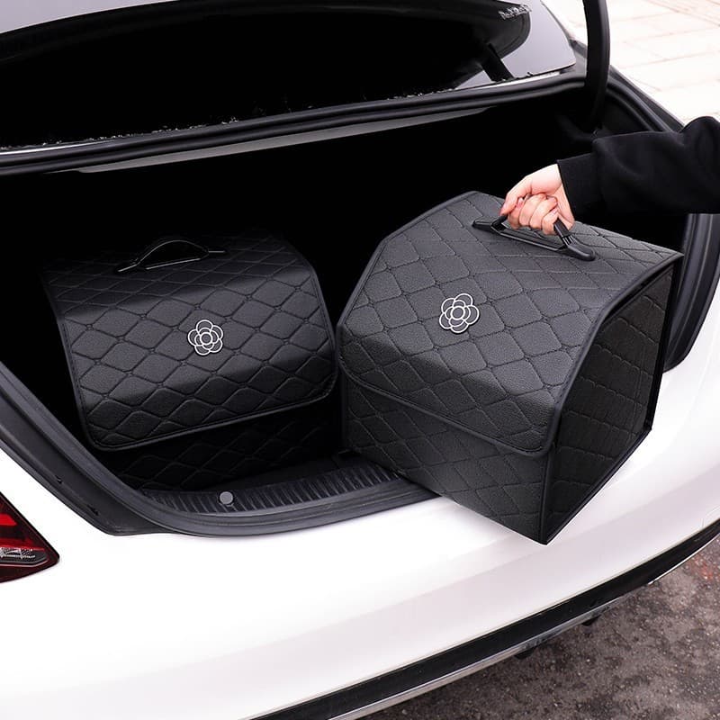 Caixa de armazenamento para porta-malas de carro, organizador de porta-malas de carro com camélia, caixa de armazenament