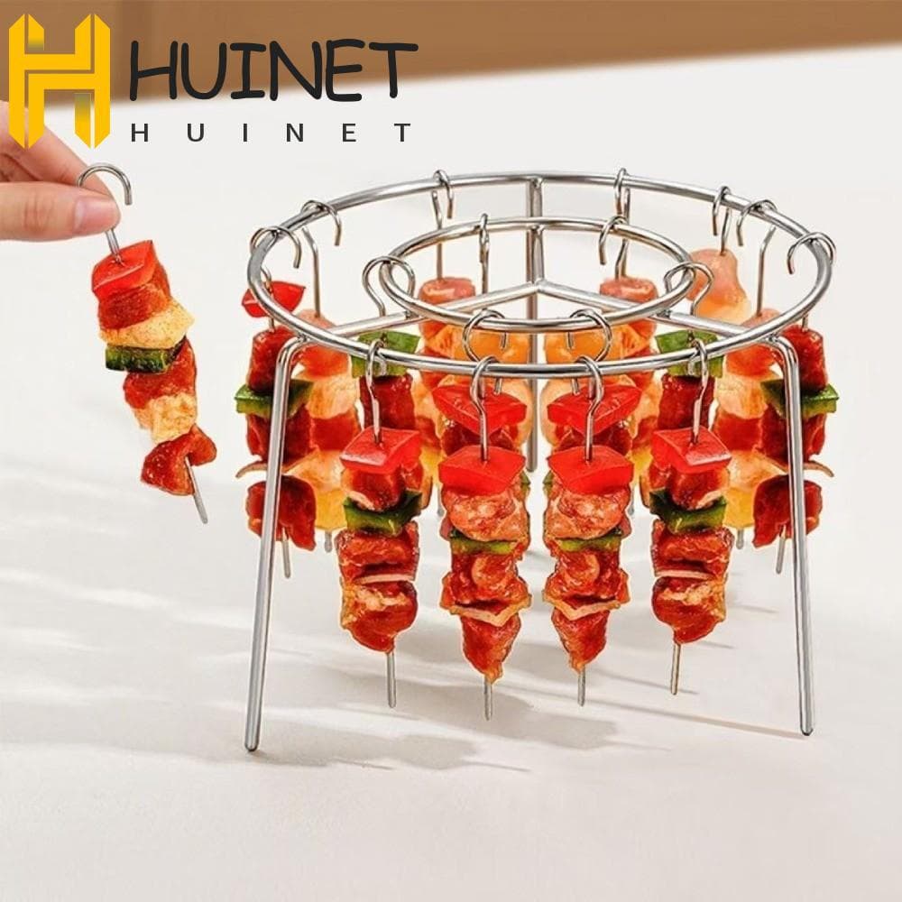 Suporte para Espetos da Fritadeira a Ar HUINET, Espetos Rotativos Resistentes ao Calor e à Ferrugem, Grelha para Assar P