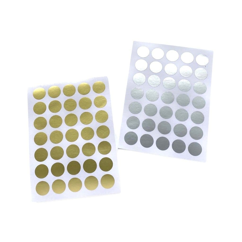 Adesivos Bolinha Dourado Ou Prata Metalizado C/ 100 Unidades Para Presentes, Envelopes, Cartas, Saquinhos Ou Enfeite