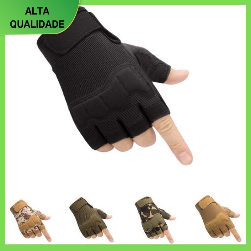 Luvas Táticas Meio Dedo Leve E Respirável Mittens Militares De Exterior Luva Protetora Sem