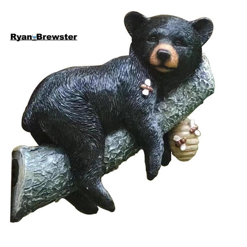 Simulação De Enfeites De Animais , Urso Preto , Estátua De Árvore , Pátio , Decoração Ao Ar Livre , Jardim , Suspensão D
