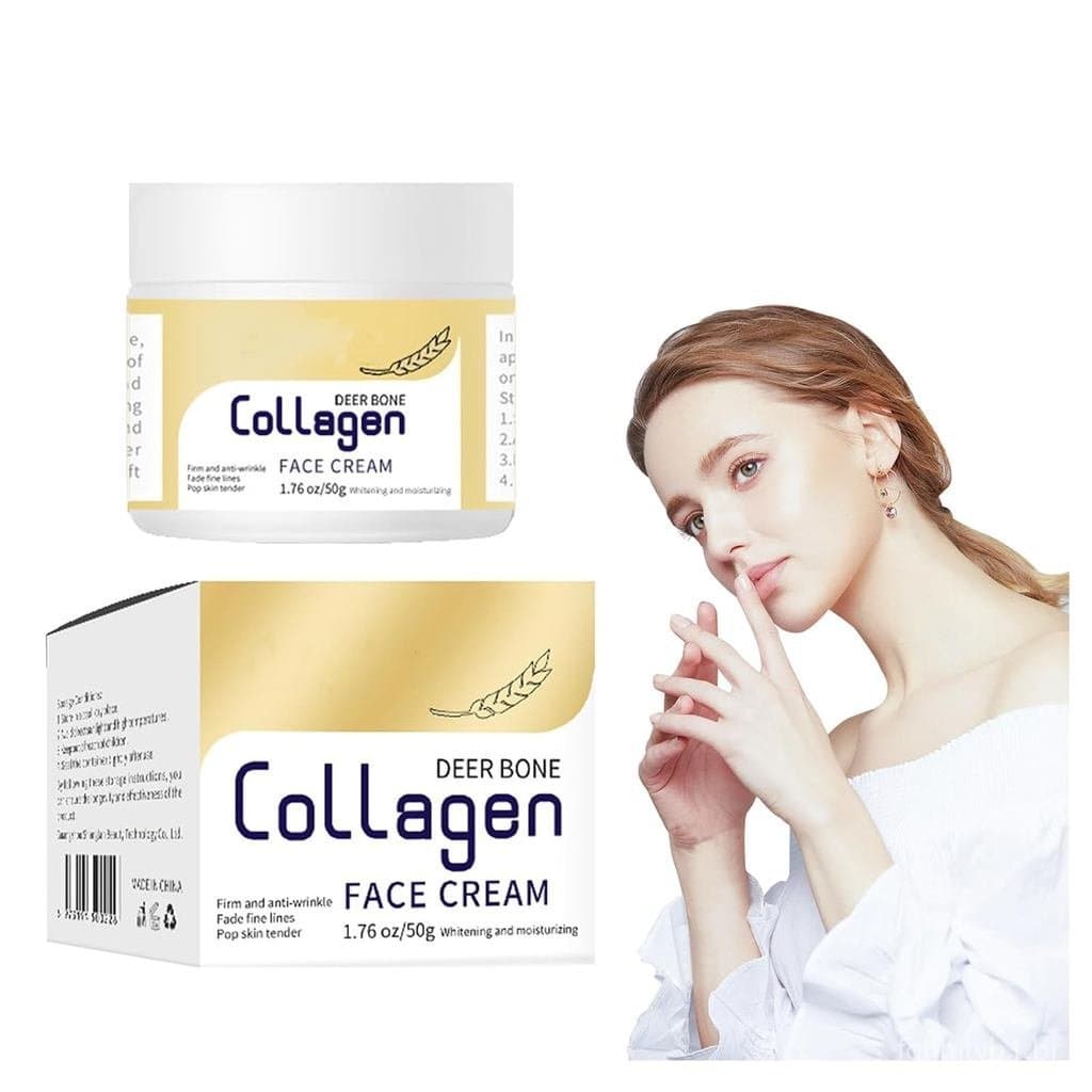Creme de Colágeno de Osso de Veado Qanzire, Creme Facial de Colágeno de Osso de Veado Qanzire, Creme Facial Antirrugas Q