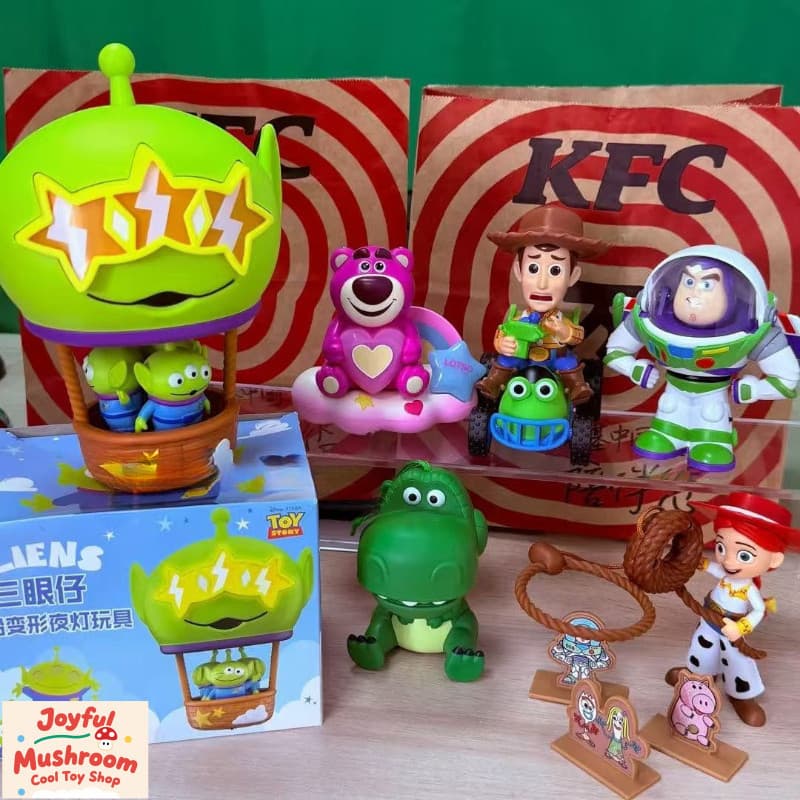[Oficial] Brinquedos da KFC x Buzz Lightyear: figura do garoto de três olhos no balão de ar quente, brinquedos de pelúci