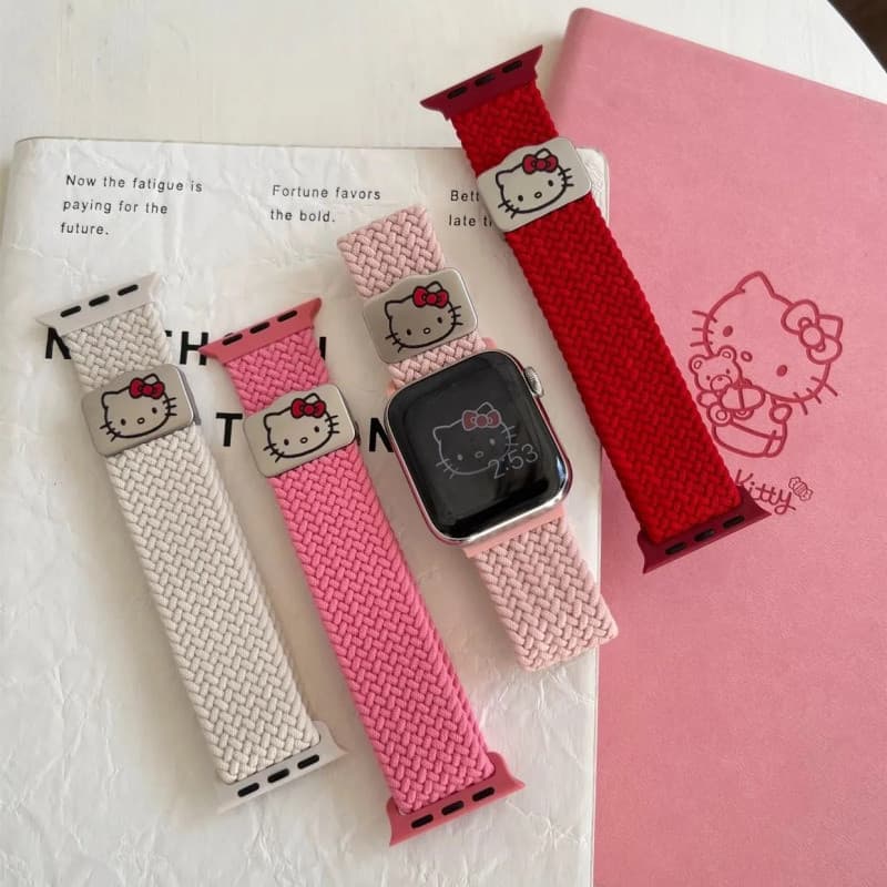 Compatível com a geração Iwatch S10, pulseira de nylon trançado com fecho magnético KT cat, adequada para Iwatch 987se O