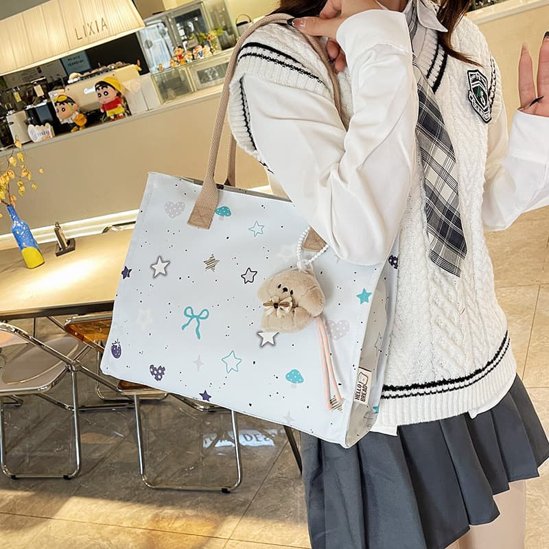 Bonito dos desenhos animados estrela impressão portátil sacola feminina novo estilo moda de um ombro saco do mensageiro