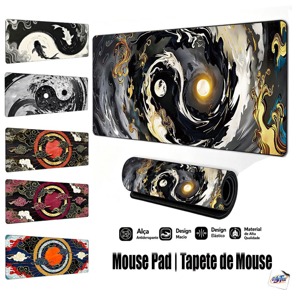 Mouse Pad Gamer Tapete de Mouse 80x30cm Abstrato Moderno Base de Borracha Antiderrapante Borda Costurada FPS Escritório