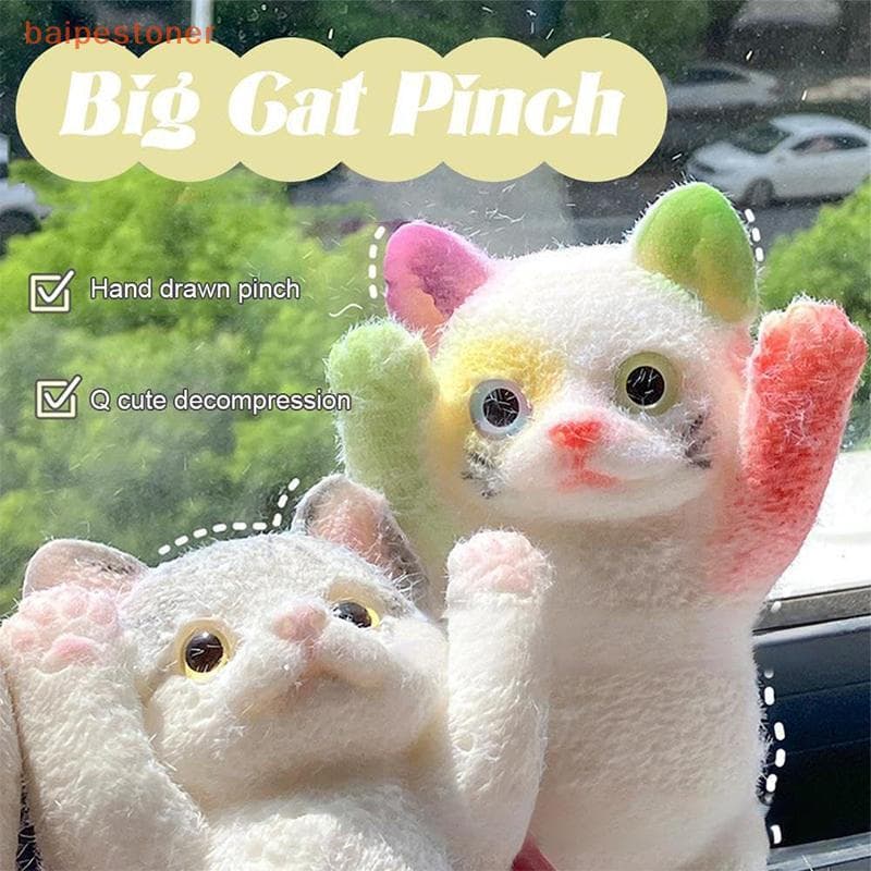 [baipestoner] Brinquedo Antiestresse de Silicone Feito à Mão em Forma de Gato Grande, Presente GC1G