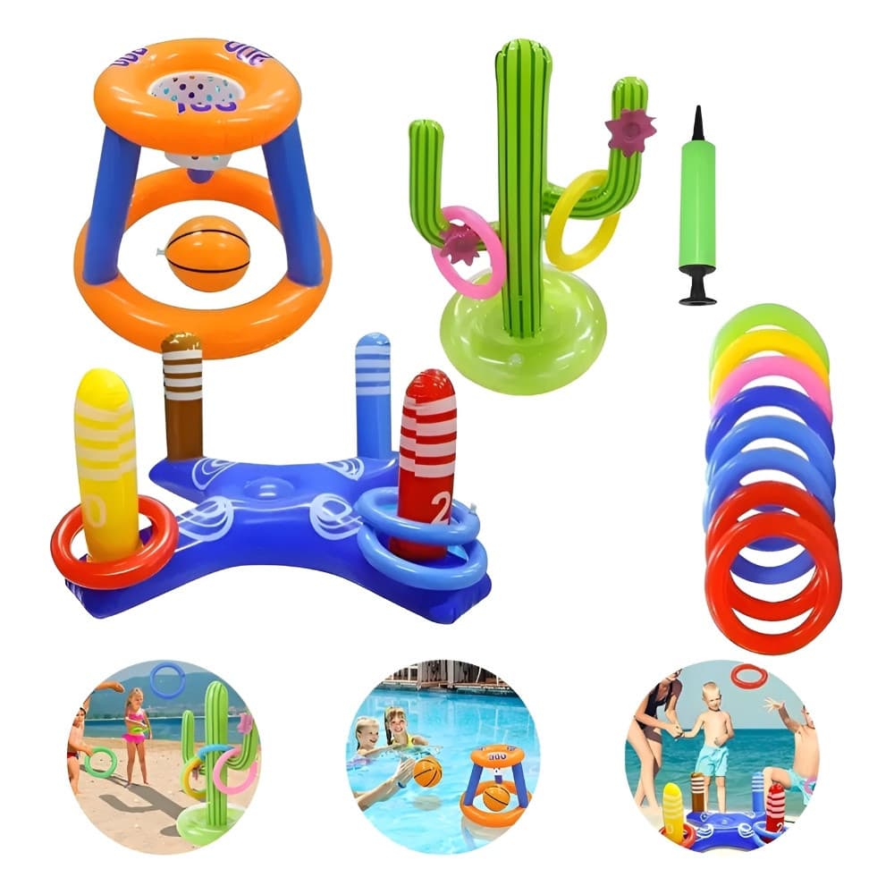 [Jogo Interativo] Basquete Inflável Para Piscina - Jogo Interativo Festa Na Piscina/Brinquedo Inflável/Entretenimento