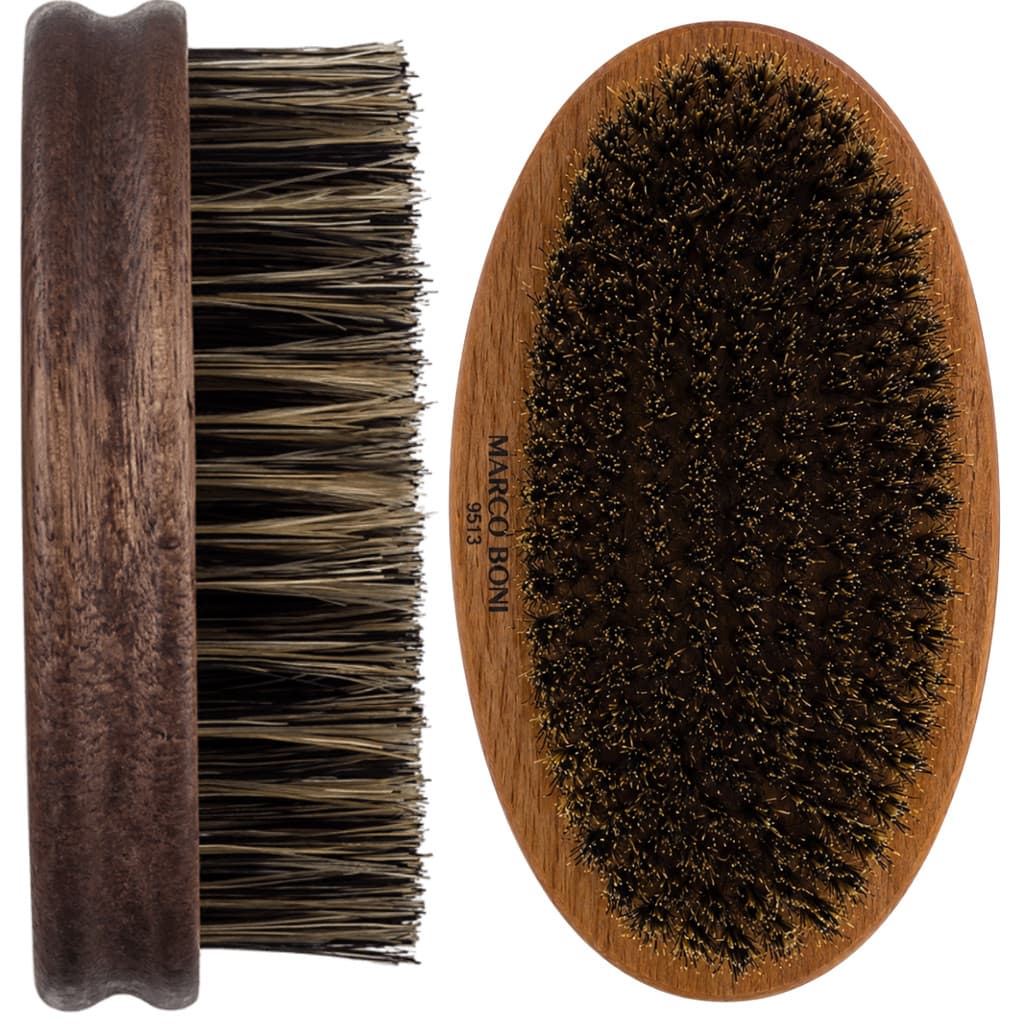 Escova Oval Para Barba E Bigode Cerdas Macias Marco Boni