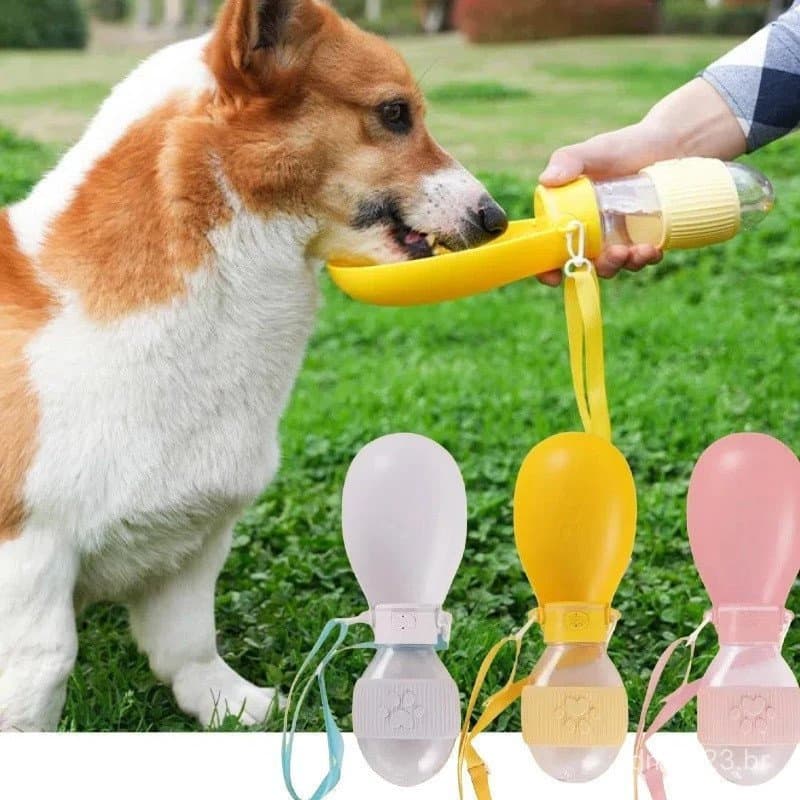 Garrafa de água portátil e dispensador de água multifuncional para gatos e cães