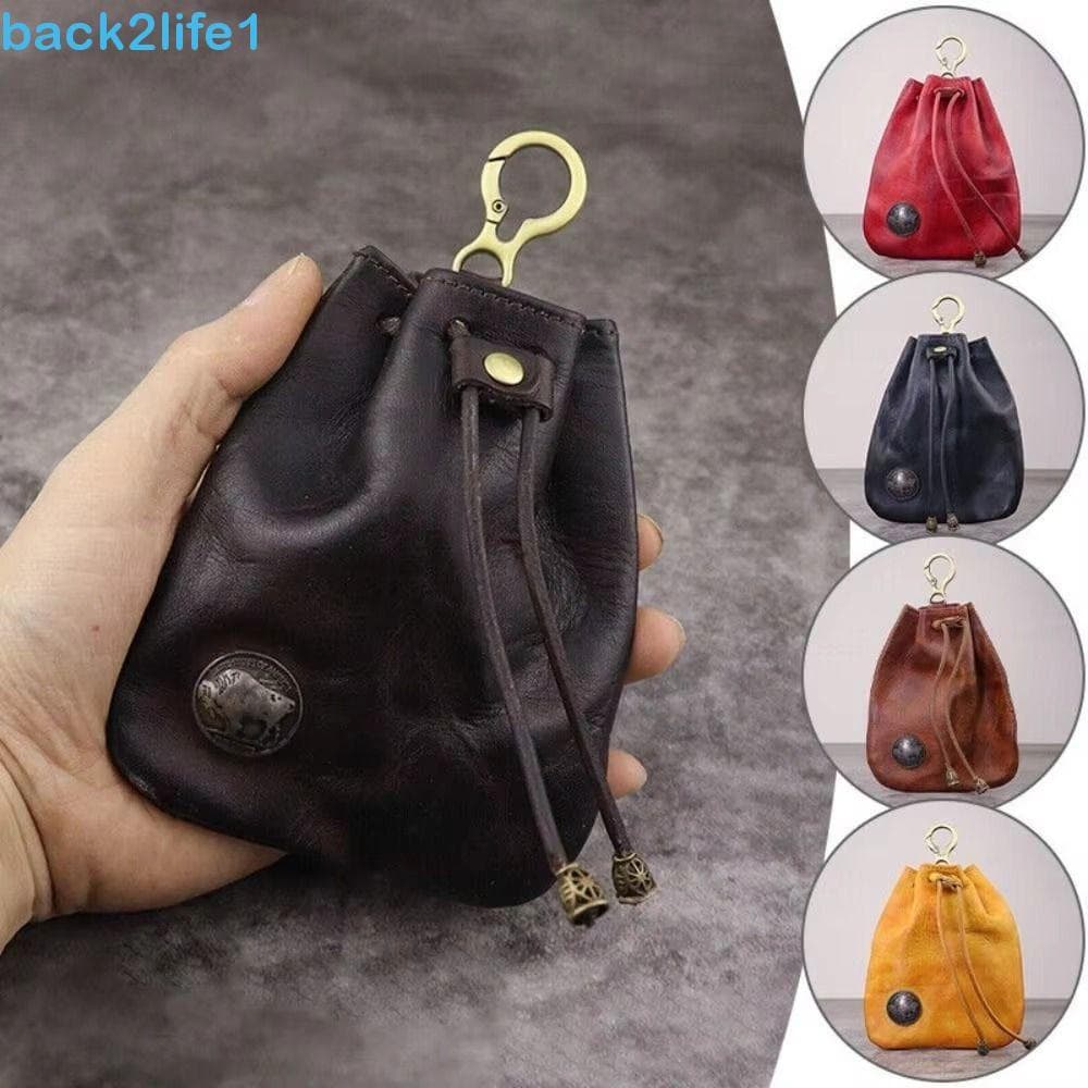 BACK2LIFE1 Carteira Com Chave Cordão , Bolsa Retrô Vintage Para Troca De , Mini Chaveiro Medieval De Moedas