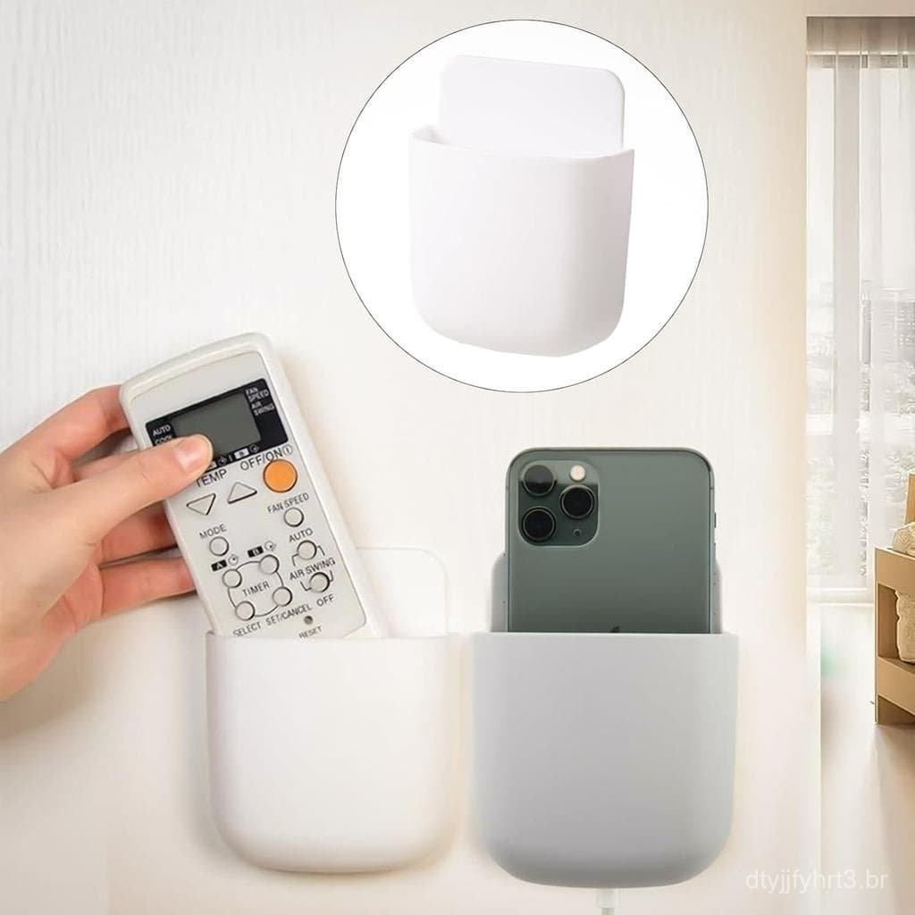 Caixa de Armazenamento Moderna e Genérica para Montagem na Parede, Organizador de Controle Remoto e Telefone
