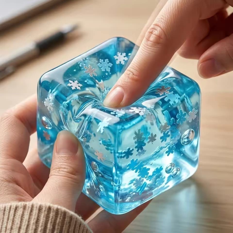 Cubos de Gelo Macios em Forma de Floco de Neve, Brinquedo Sensorial de Ascensão Lenta, Macio, Alivia o Estresse ao Apert