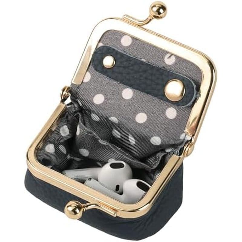 COOLYOUTH Mini Caixa De Couro , Estojo De Viagem Portátil , Bolsa De Moedas Com Bloqueio De Beijo , Anel (Leopardo Marro
