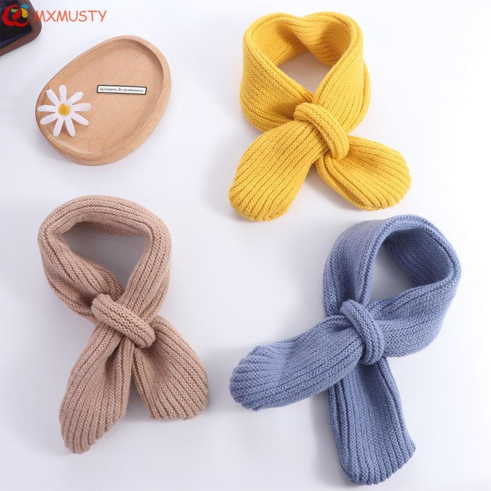 Cachecol MXMUSTYZA para Meninos e Meninas, Cachecol Infantil de Cor Sólida em Estilo Coreano, Cachecol Casual de Inverno