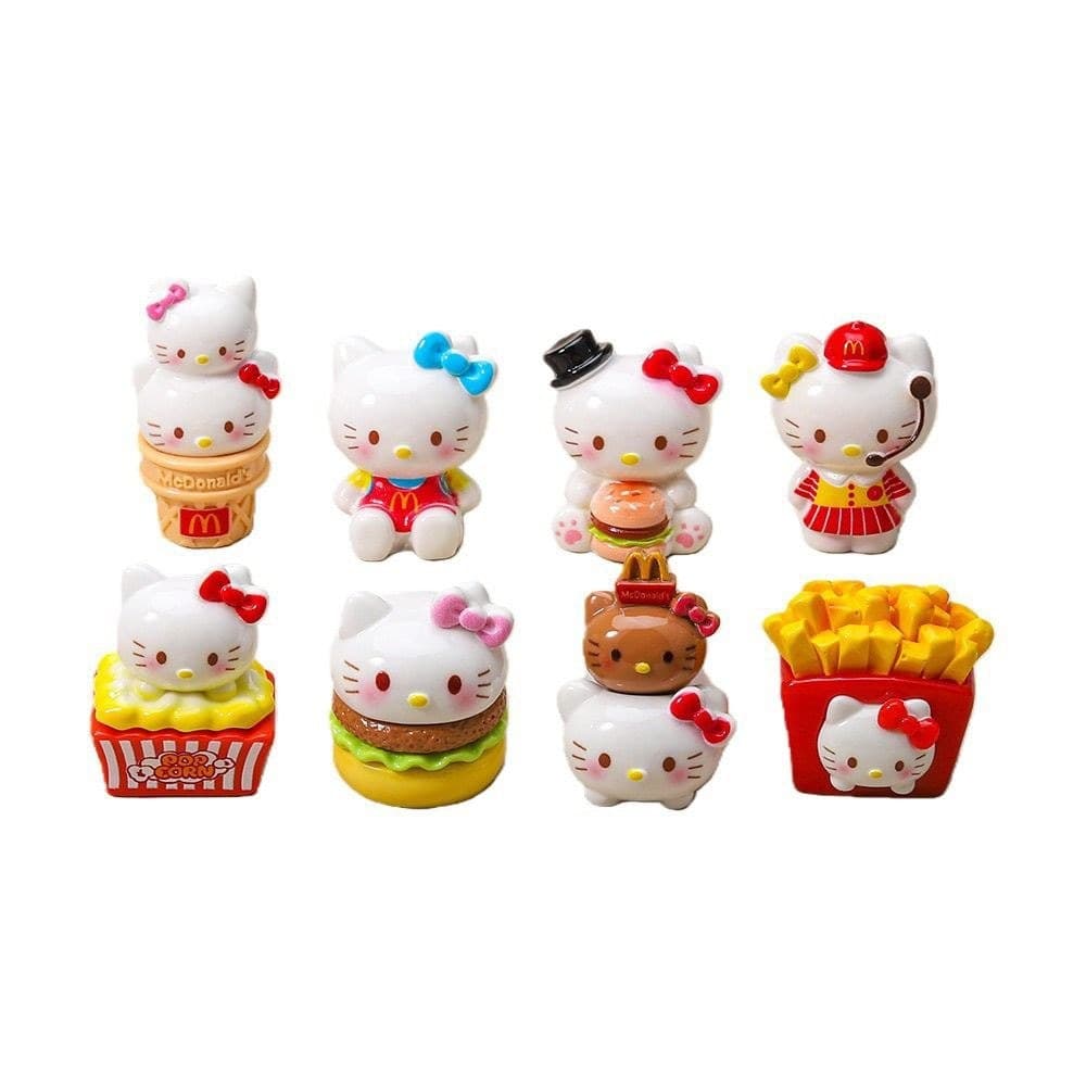 McDonald's Co-Branded Cat Figure-Made Mystery Box Periférico Trendy Play Boneca de desenho animado Kt Cat Decoração de c