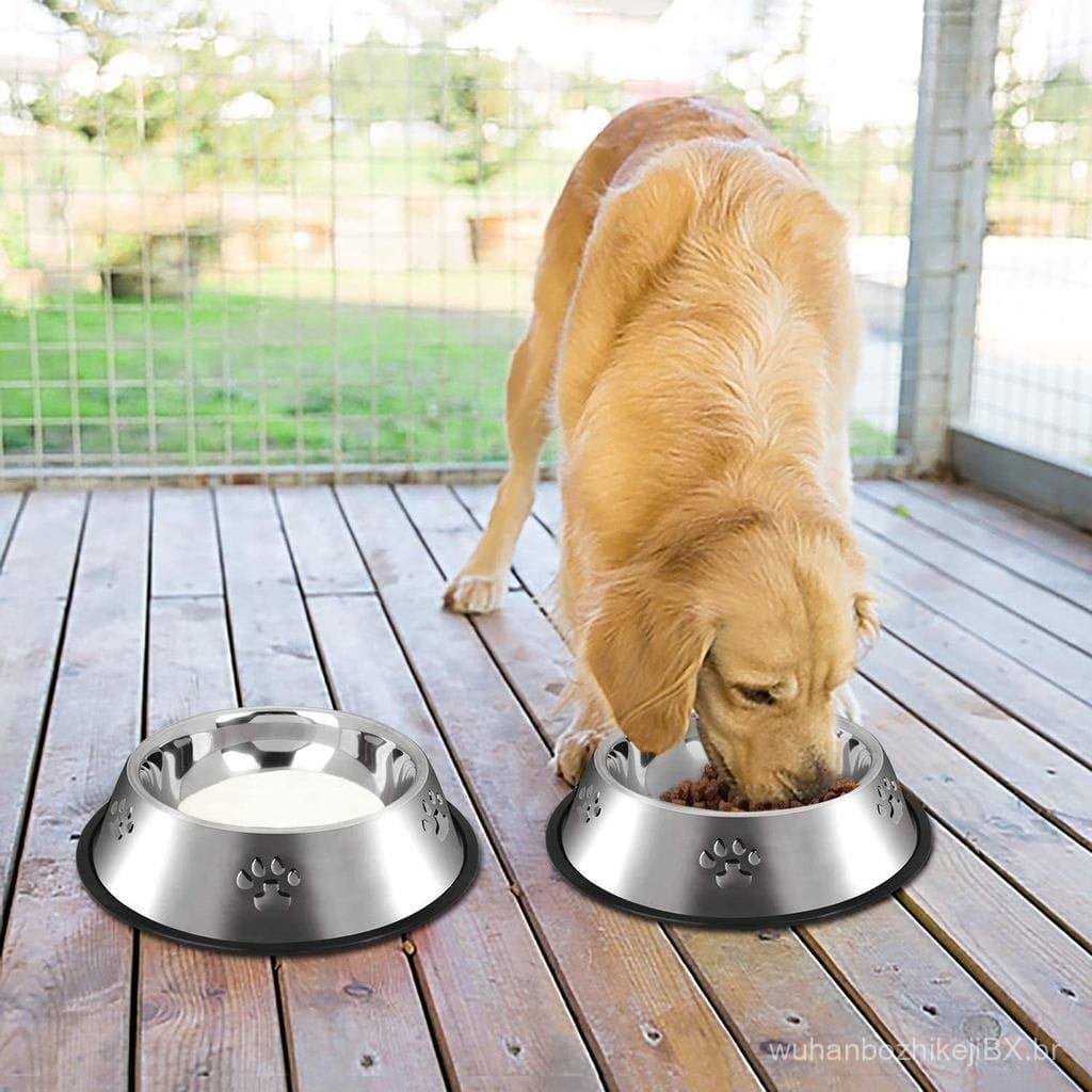 YUDANSI 2 Tigelas de Aço Inoxidável para Cães, Tigelas de Alimentação para Cães Grandes, Prato Antiderrapante para Anima