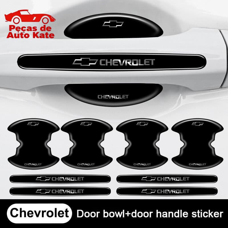 4/8 Peças de Protetor de Maçaneta de Porta de Metal com Faixa Anticolisão, Adequado para Chevrolet Aveo Cruze Mal RZG 42
