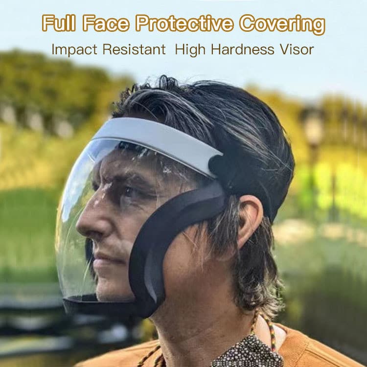 【Design Transparente】Máscara de Proteção Facial/Cobertura Completa/Anti-Poeira/Ideal para Bicicleta e Esportes
