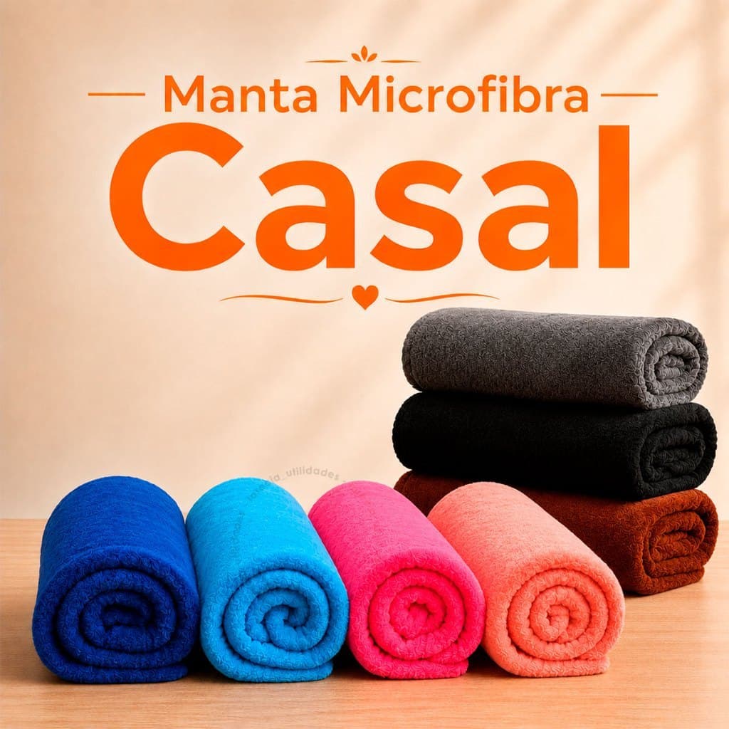 Cobertor Casal Microfibra Soft 2,00x1,80 Manta Lisa Dupla Face Toque Aveludado Antialérgico
