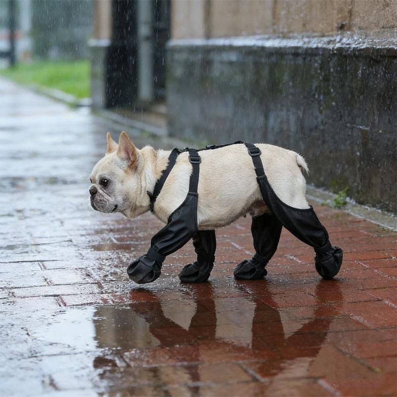 Botas Impermeáveis para Cães Pequenos e Médios, com Suspensório, para Proteção das Patas em Dias de Neve