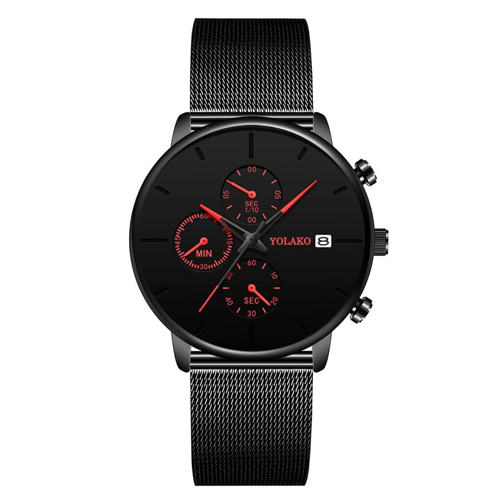 [Moda Masculina] 【Relógio com Calendário】Relógio Casual/Relógio Masculino/Relógio Quartzo com Estilo para Escritório