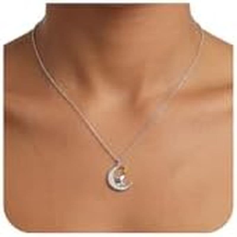 Colar De Zircônia Cúbica Peanuts Snoopy Moon Para Mulheres Licença Oficial 18 " , Banhado A Ouro 18k