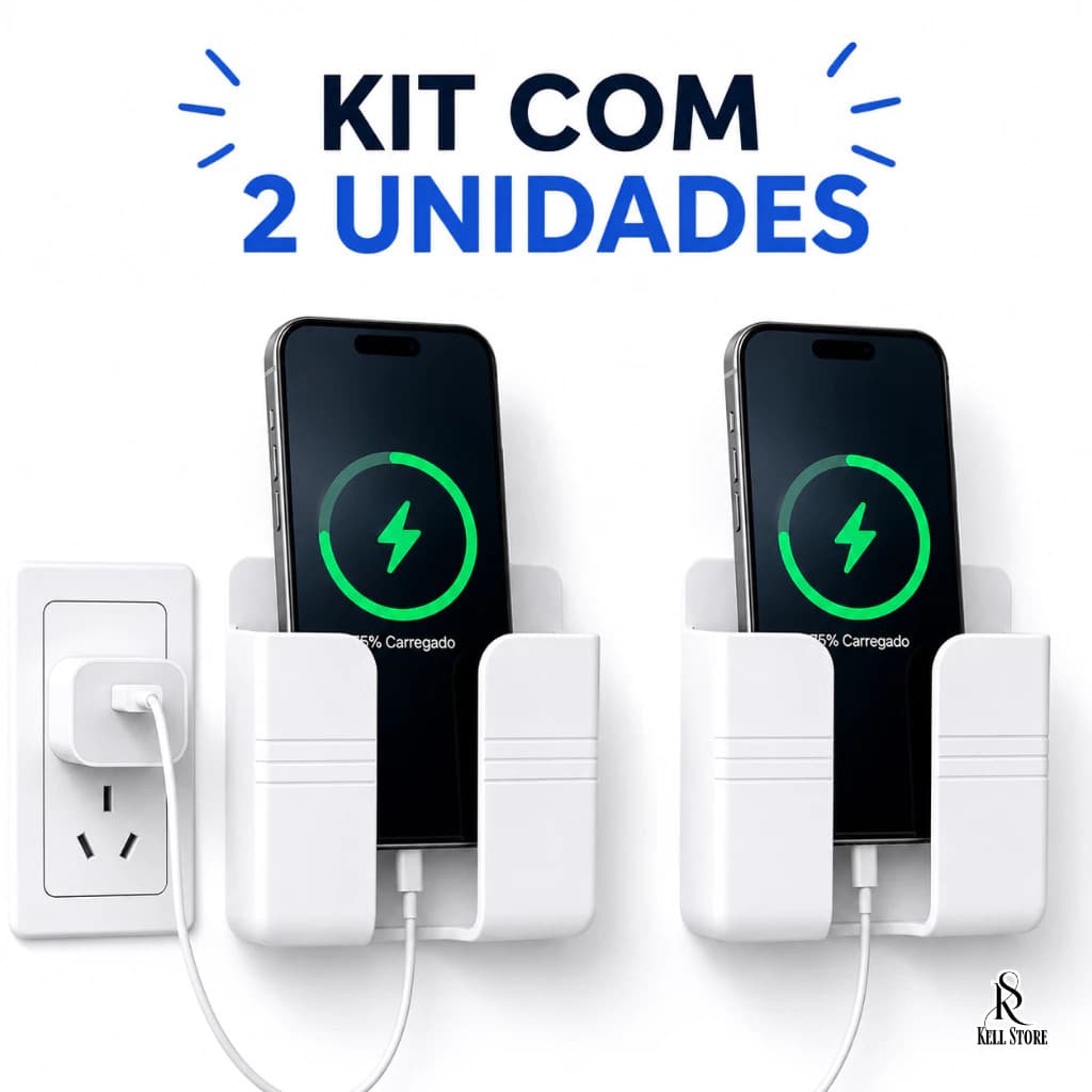 Suporte de Parede para Celular Universal Organizador Prático Adesivo
