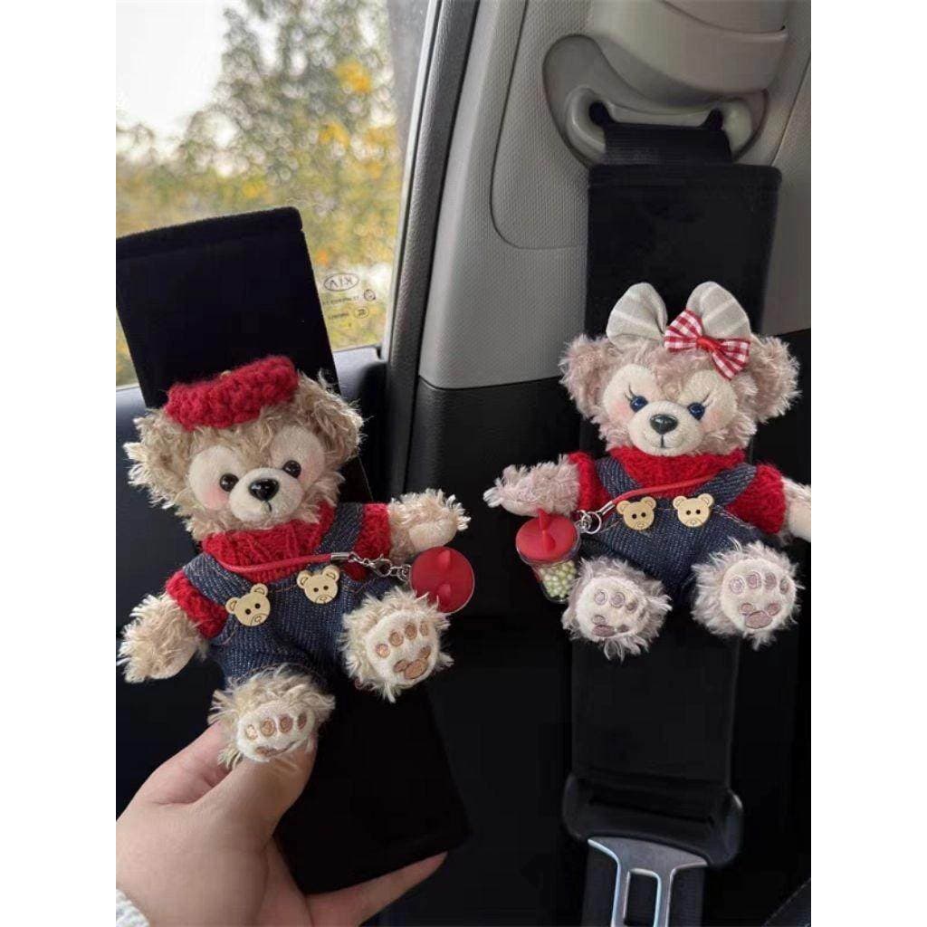 Casal Original modelo Duffy Shirley rosa decoração do carro cinto de segurança capa de ombro Anti-estrangulamento pescoç