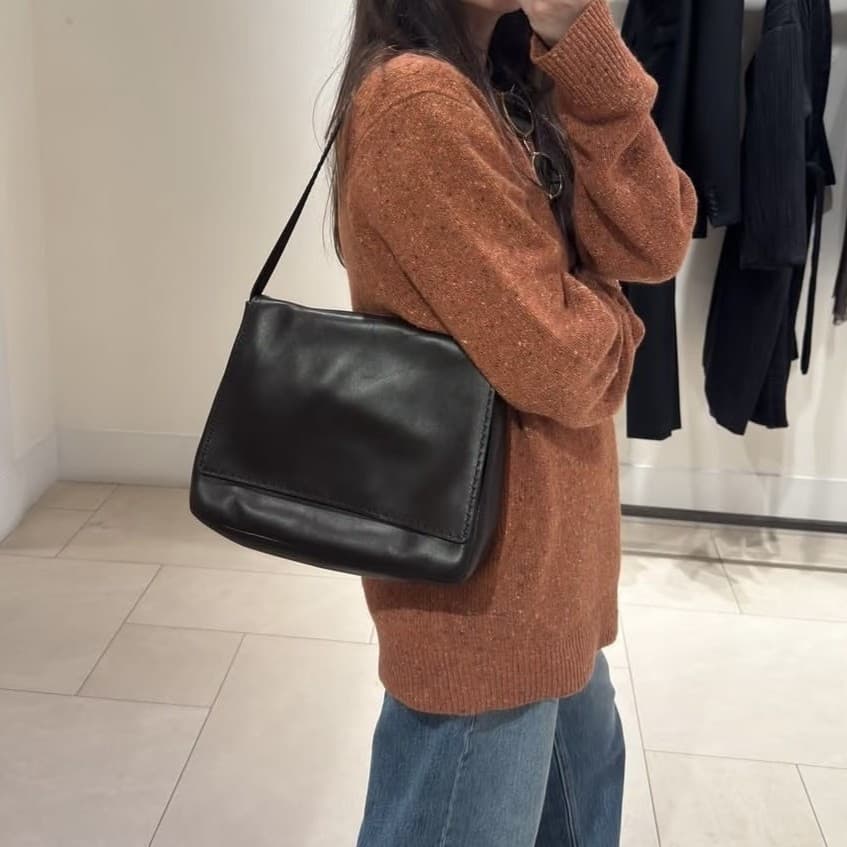 Bolsa típica de fabricação de fábrica, feita de pele de carneiro Original, estilo simples nas axilas, bolsa nuancehobo.