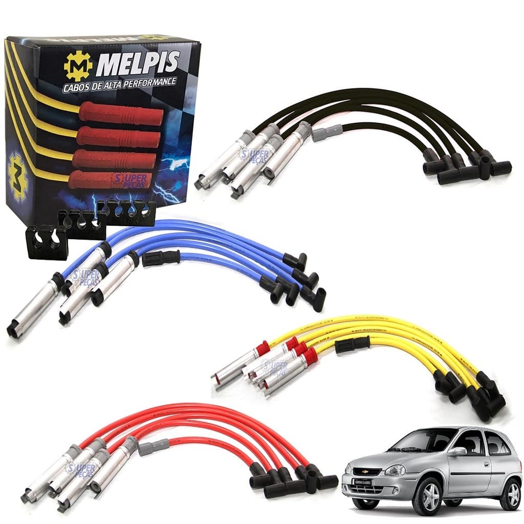 Cabos De Velas Esportivo 10mm 100% Silicone Corsa 1.0 1.4 1.6 8v Efi 1 bico 1994 1995 1996 Alta performance Supressivos
