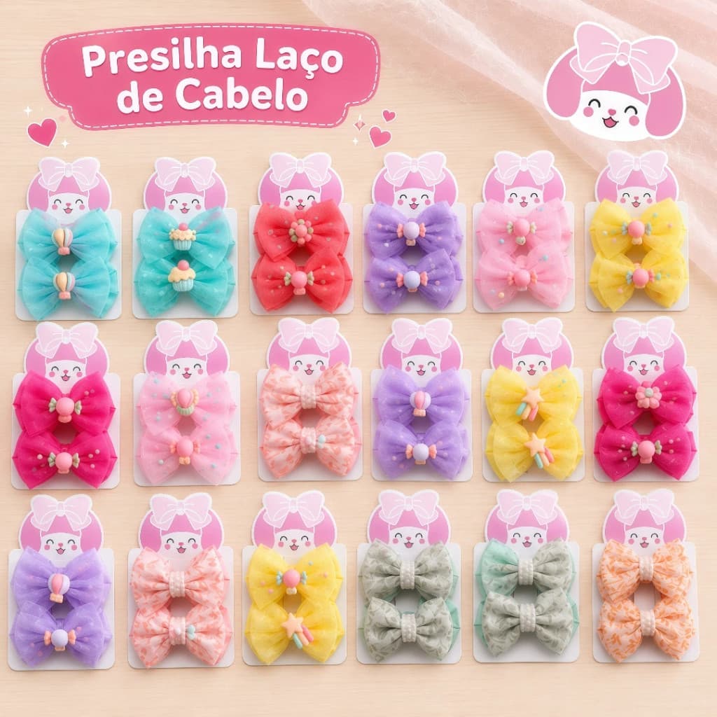 Presilha Laço de Cabelo Infantil Para Meninas