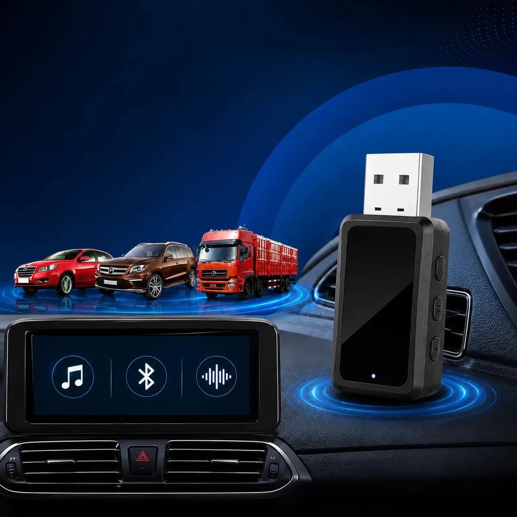 Receptor Bluetooth Fm Usb 5.3 Carro Automotivo Adaptador Transmissor Áudio  Viva-voz Chamadas Música Alcance Até 10m