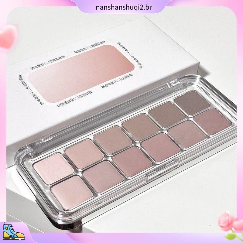 Coleção de 2.4.000 pessoas Pure Desire Pseudo-Makeup Paleta de sombras de 12 cores Baixa saturação Completa fosca Atmosf