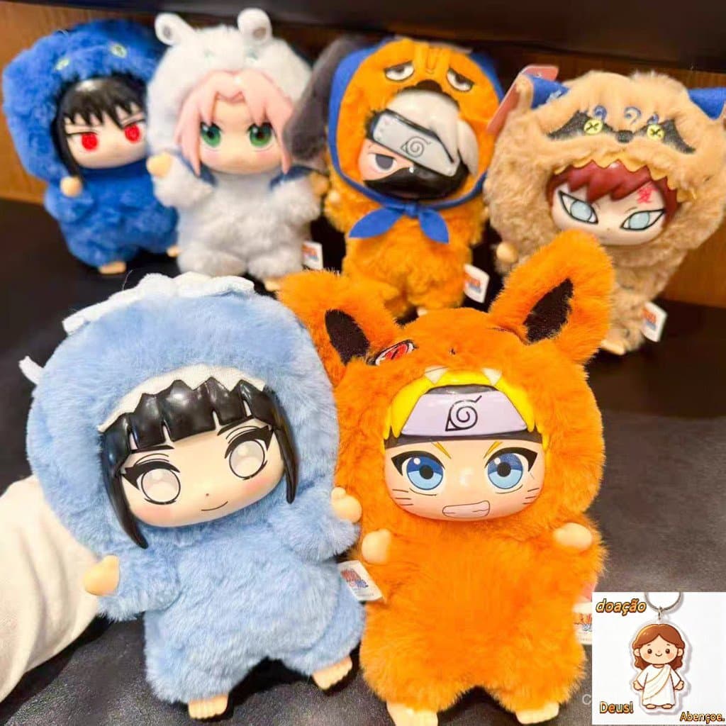 17CM Naruto Caixa Surpresa Chaveiro De Pelúcia Anime Presente Fofinho