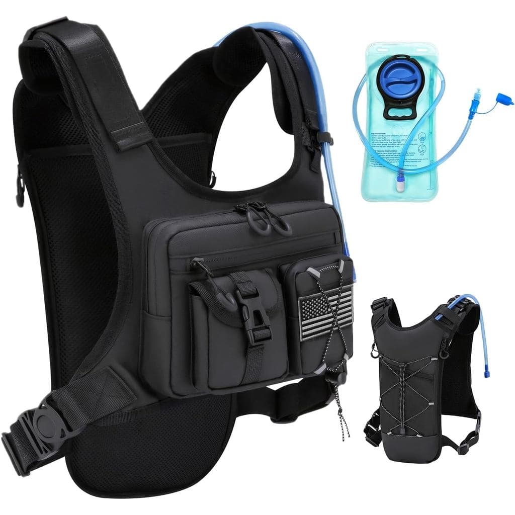 Mochila de Hidratação para Corrida Criuage com Patente nos EUA, Mochila de Peito Leve com Reservatório de Água de 2.0L p