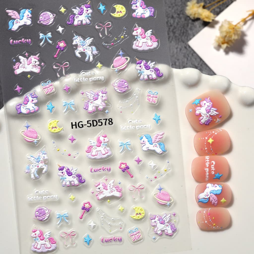 My Little Pony Adesivos de unhas infantis Meninas Adesivos de Manicure Meninas 2026 Novos desenhos animados autoadesivos