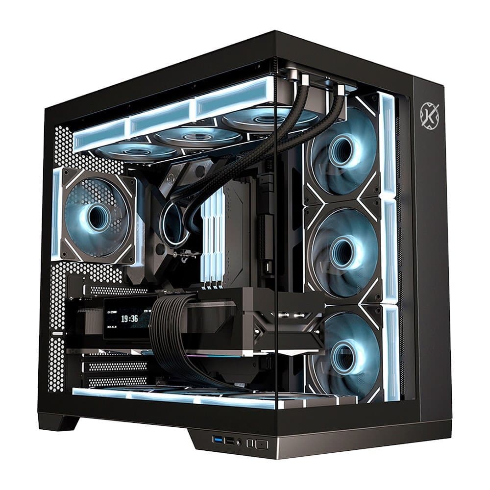 GABINETE GAMER KALKAN ASGARD, MID TOWER, ATX, LATERAL EM VIDRO TEMPERADO, PRETO
