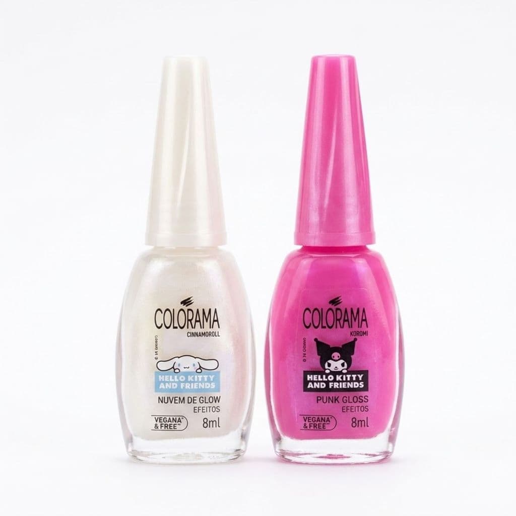 Kit 2 Esmaltes Colorama Hello Kitty Nuvem E Punk Gloss 8ml
