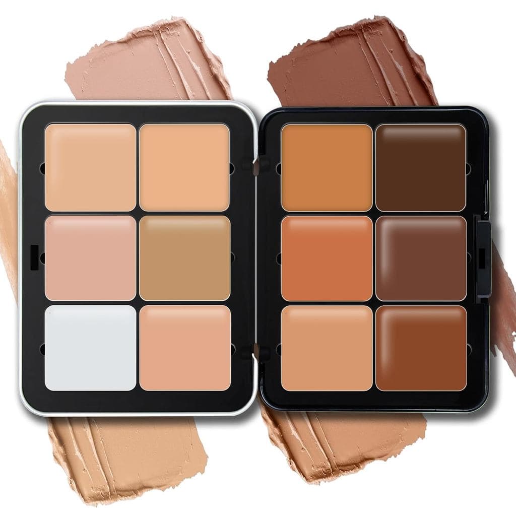 Paleta de corretivo e base em creme de 12 cores, de longa duração, à prova de manchas, com cobertura total, para contorn