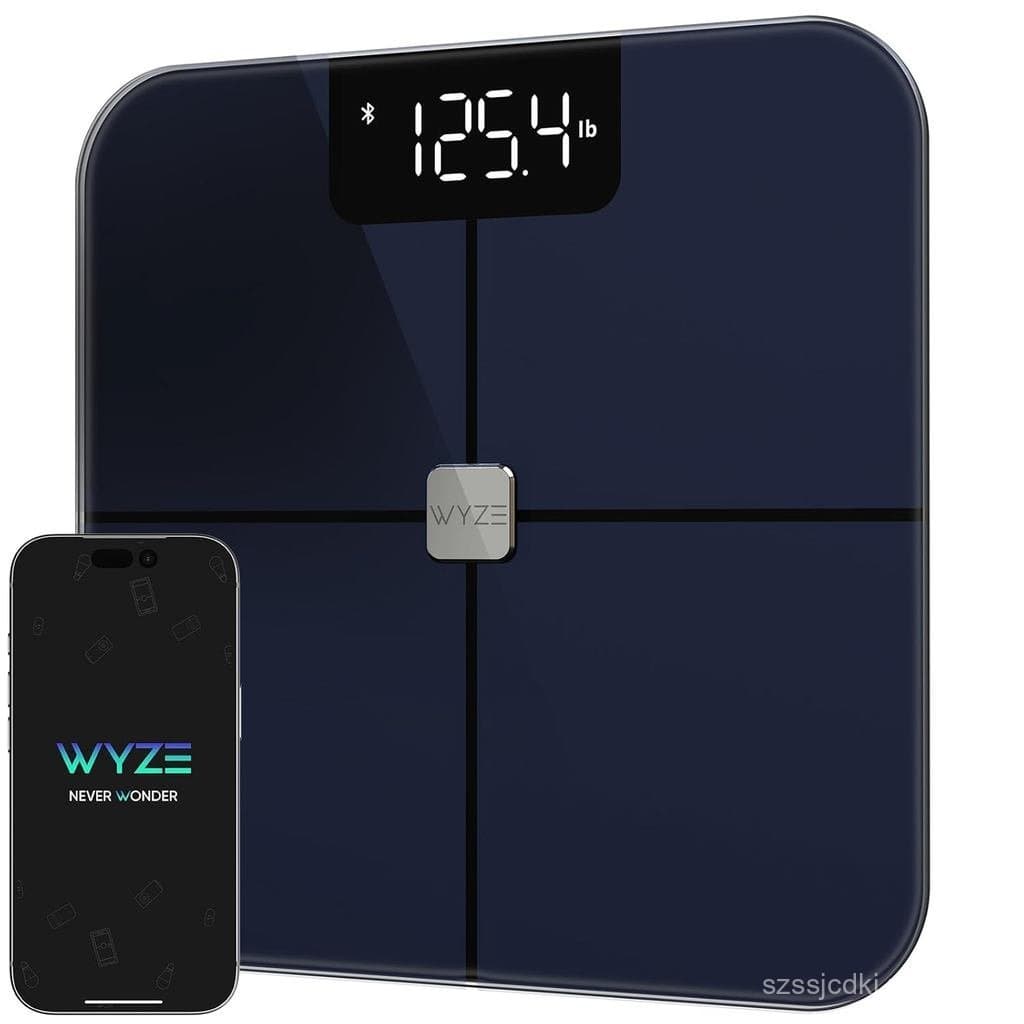 Balança inteligente com capacidade de peso de 4,3 libras, utilizada com Wyze preto e display digital, composta por balan