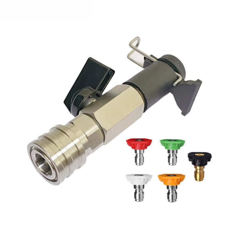 Conjunto de válvula de esfera M22/14 aço inoxidável + 1/4 bico de mangueira com rosca interna, adequado para lavadora de
