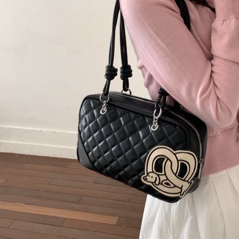 Nicho diamante salsicha saco de boliche estilo grande capacidade moda um ombro axilas saco novo estilo bolsa Commuter