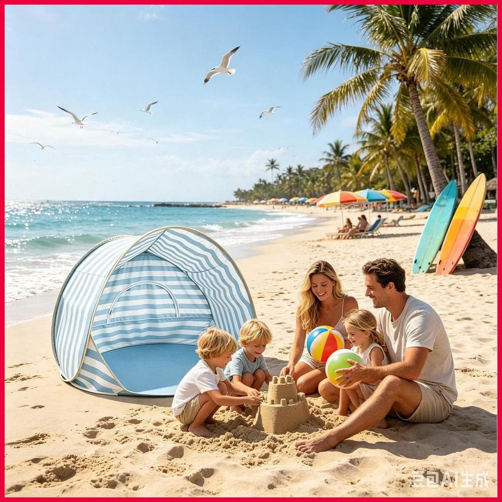 Barraca De Praia Fácil Configuração Dobrável Portátil Acampamento Dossel Sombra Para Ao Ar Livre Piquenique Jardim Quint